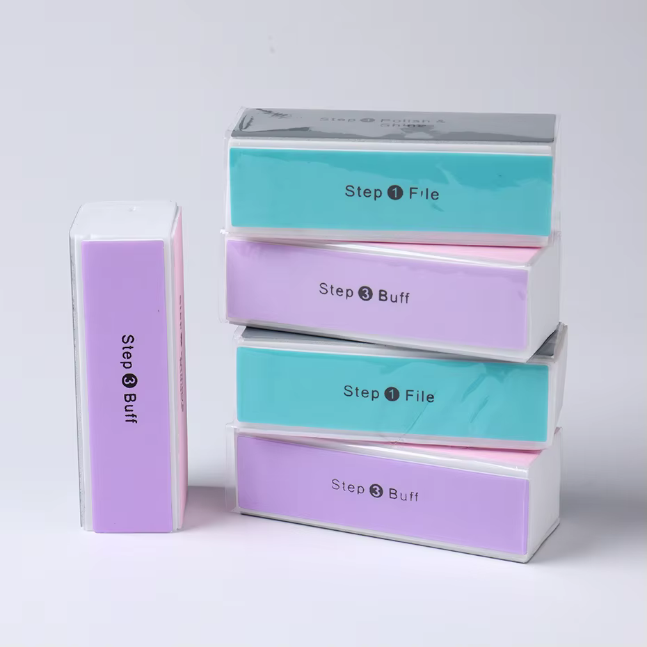 Tampons à ongles en éponge 4 côtés, bloc de ponçage coloré, meulage, polissage, lime à ongles, outil