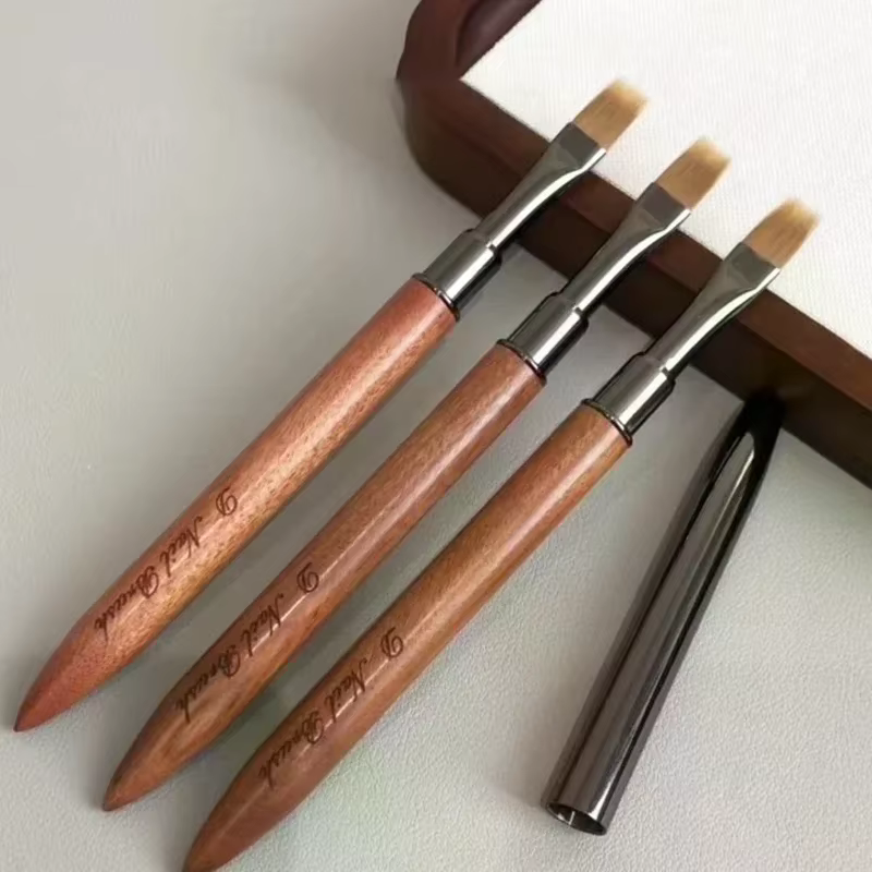 Brosse à ongles dégradée en bois de santal, stylo ombré, bricolage, pinceaux pour Gel UV, peinture,