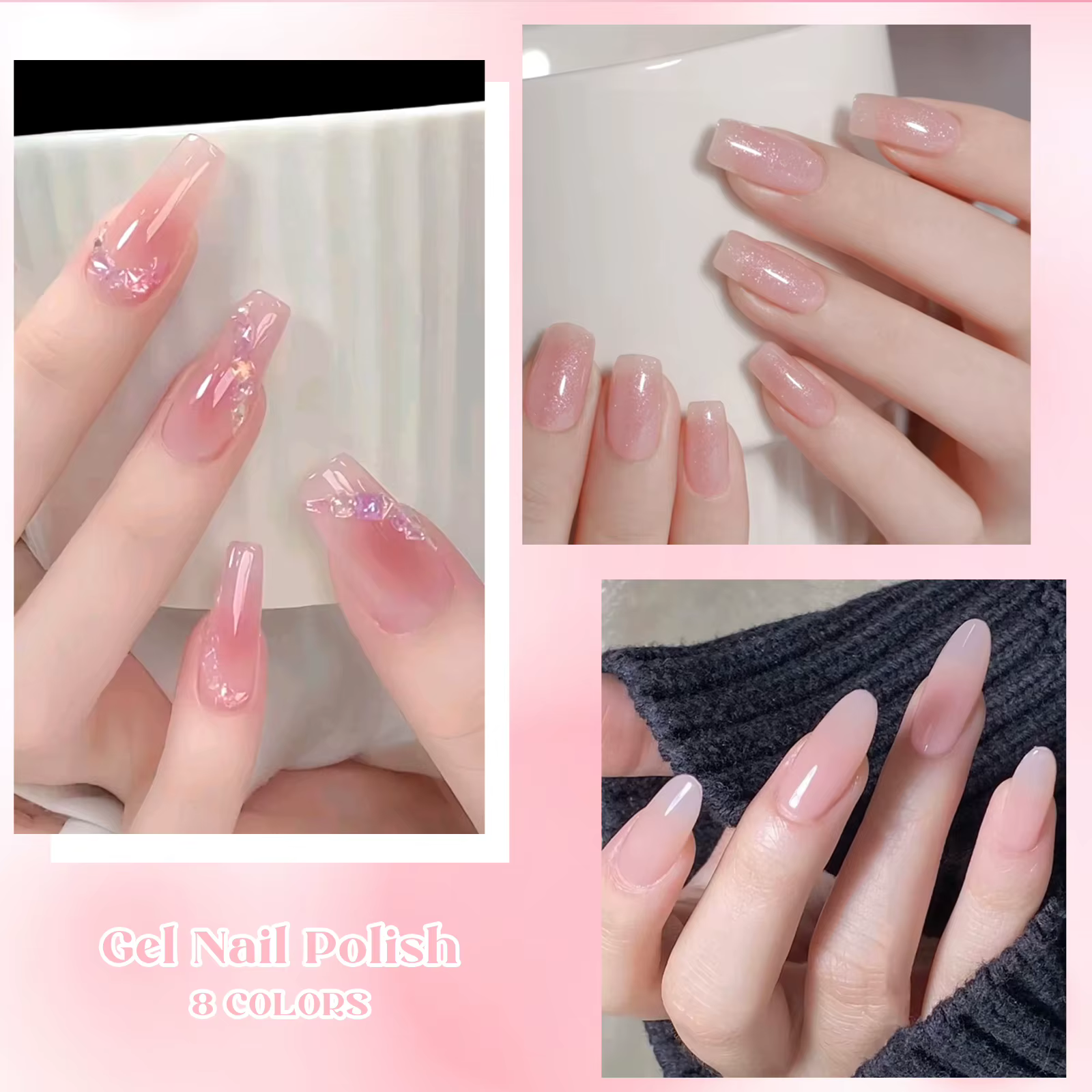 8 pièces ensemble de vernis à ongles Gel gelée nue avec boîte couleur translucide Semi Permanent tre