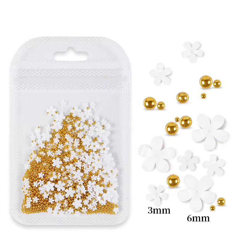 50 pièces/lot 3D mélange dégradé fleur cerisier fleurs ongles breloques coloré été doux Gel cerise N