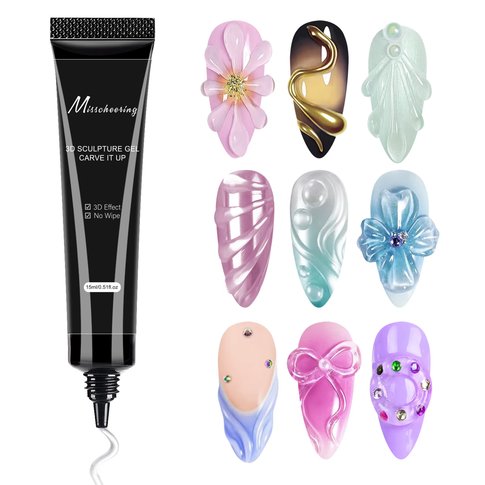 Gel de modélisation 3D pour Nail Art, adapté au Design des ongles, à faire soi-même, pour peinture, 