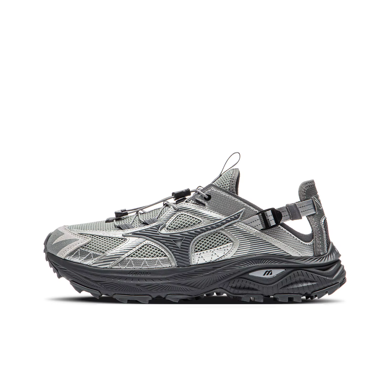 Chaussures de trekking Mizuno Racer Trail respirantes et antidérapantes unisexes gris anthracite