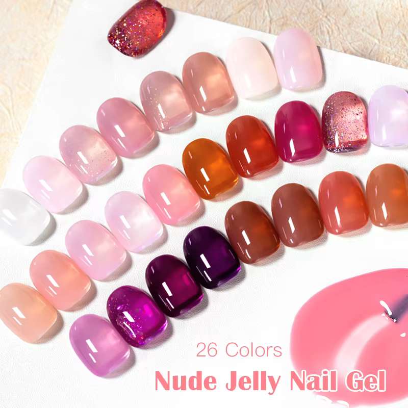 Ensemble de vernis à ongles Gel gelée nue, 6 pièces, transparent, translucide, pour manucure, fourni