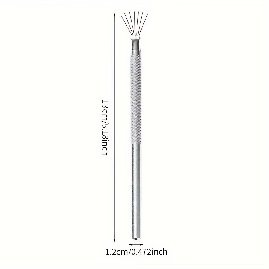 Professionnel 7 broches rayure Nail Art Liner brosse 3D pointe Ultra-mince ligne dessin stylo UV Gel