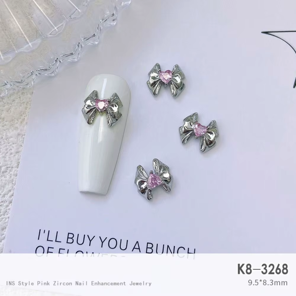 Breloques de luxe légères pour ongles, cœur aimant, bricolage, pendentif de décoration d'ongles, fou