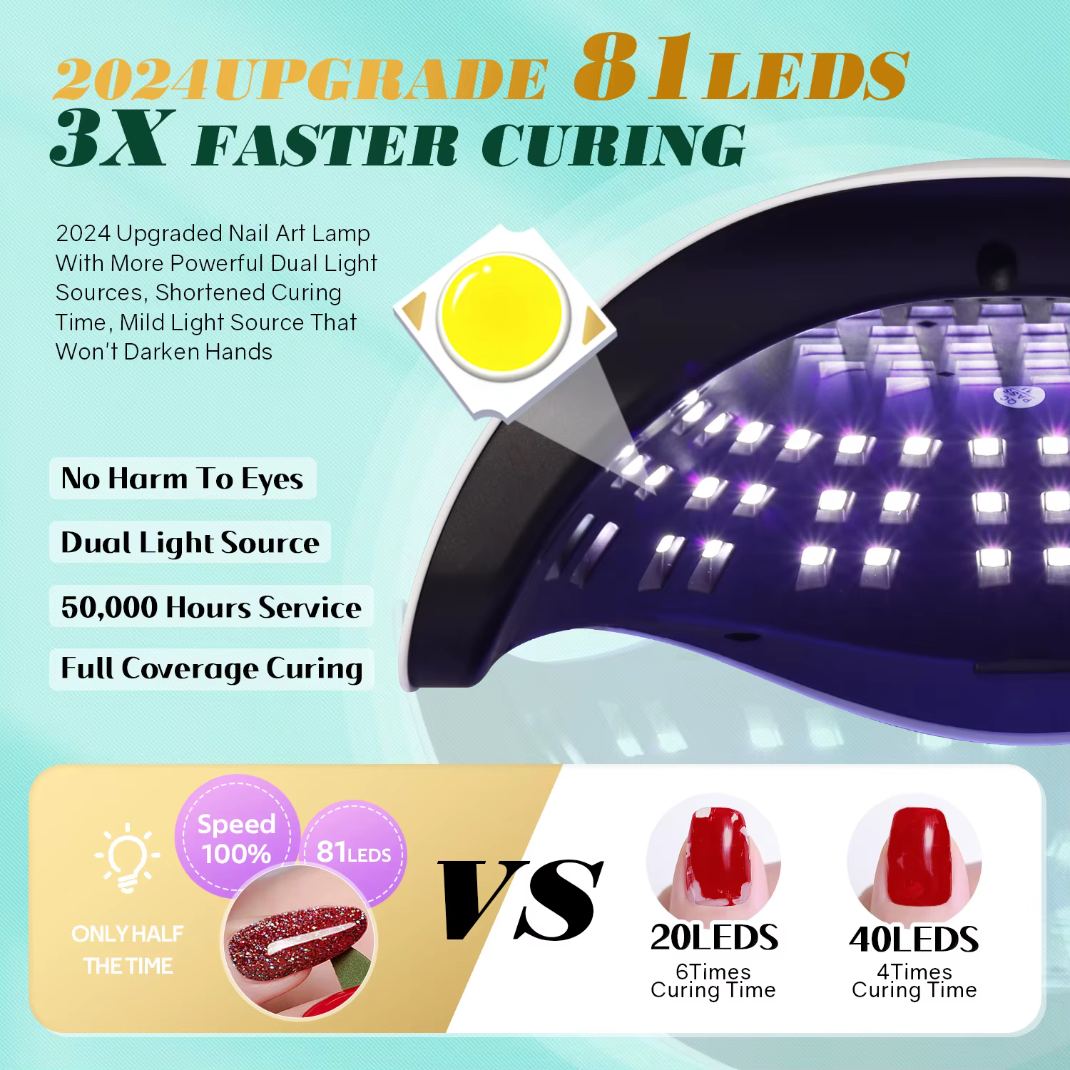Lampe à ongles UV LED 380W, pour le Salon de maison, lampes de séchage puissantes pour tous les vern