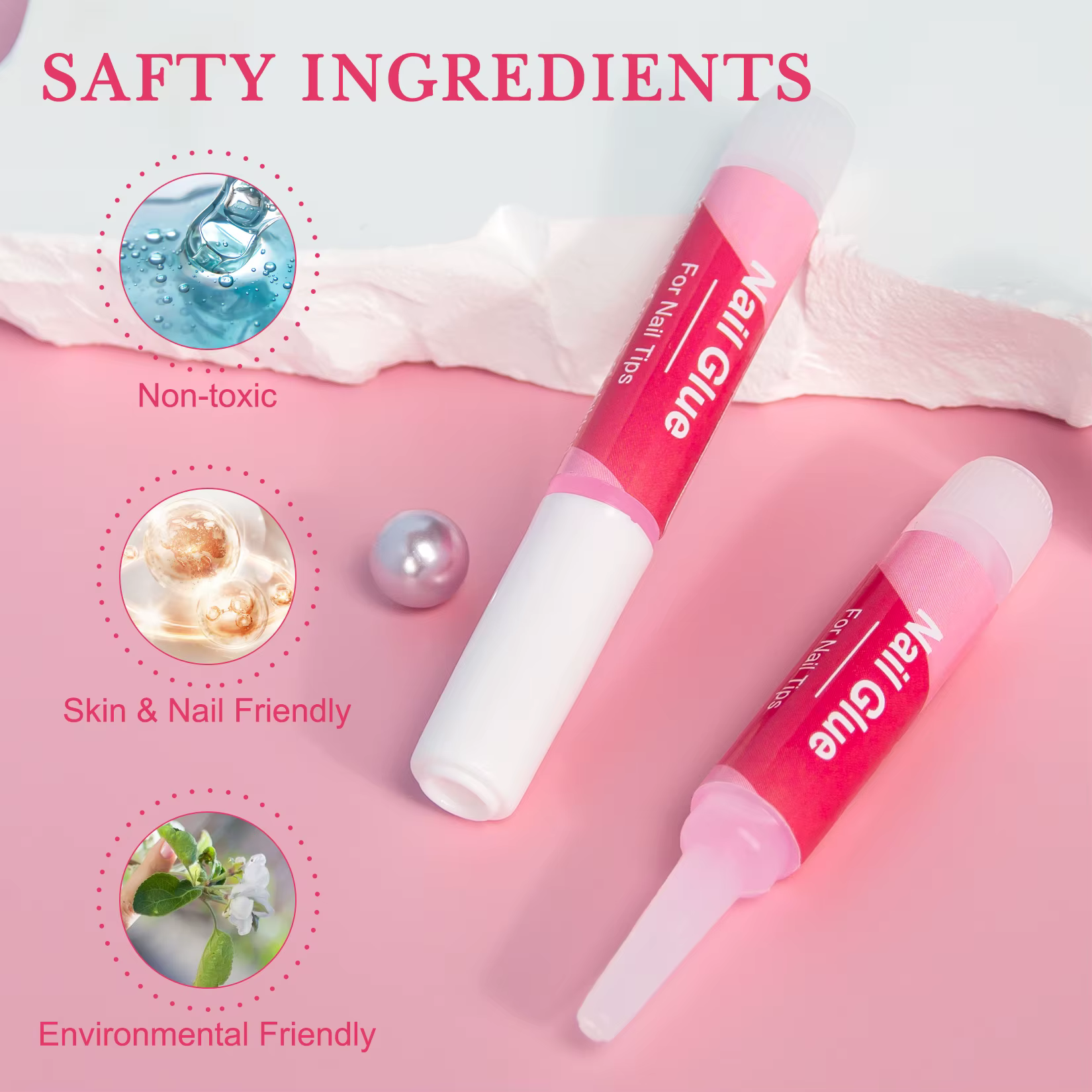 Colle à ongles pour faux ongles, colle acrylique pour pointes d'ongles, colle à ongles longue durée 