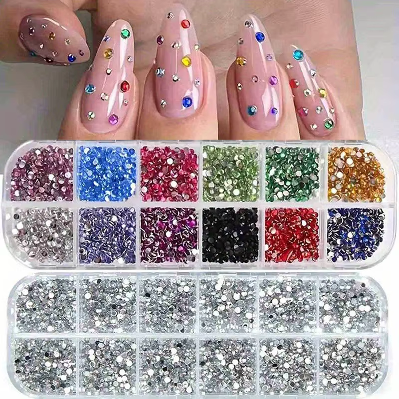 Strass acryliques multi-tailles à dos plat pour Nail Art, cristal 3D, décorations DIY, paillettes, g