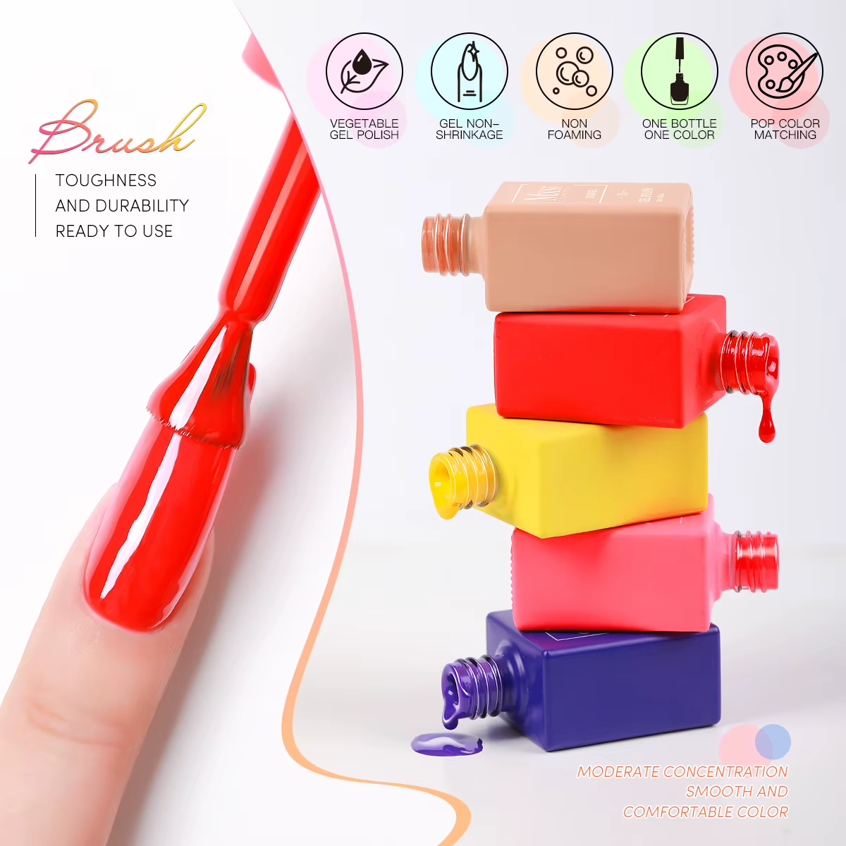 Mxsi couleur 15ml Gel à ongles fournitures professionnelles pas définir Soak Off UV vernis Gel longu