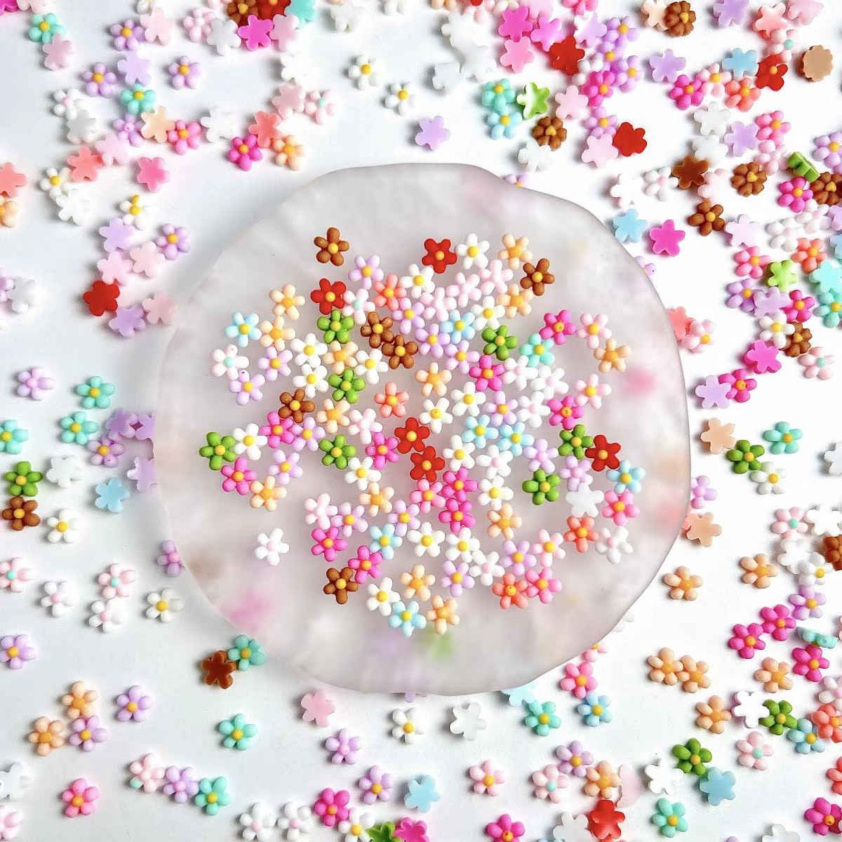 Breloques pour ongles en résine, mélange de fleurs 3D, dessin animé mignon qui brille dans la nuit, 
