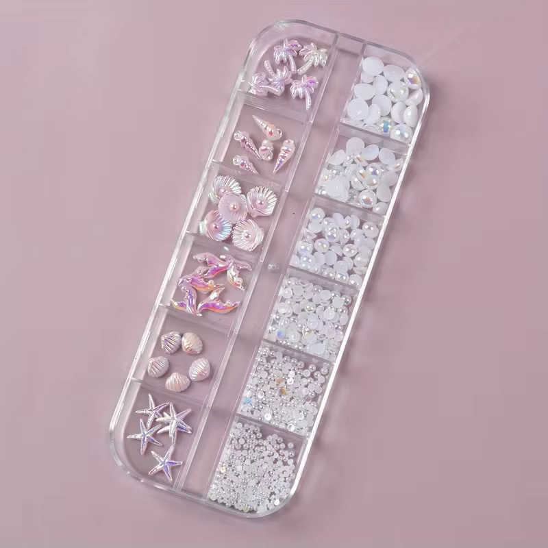 30 accessoires de nail art de style vacances à la plage. Pièces pour nail art / 1,5 * 2 * 3 * 4 * 5