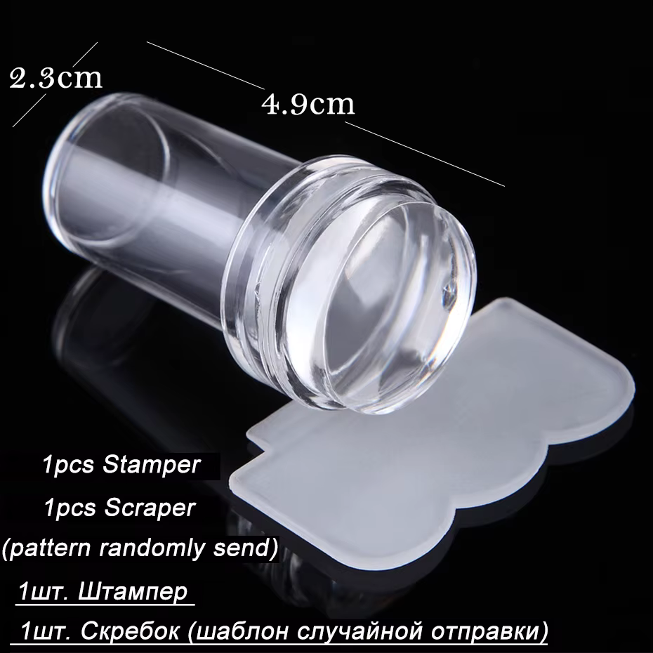 Kit d'estampage pour Nail Art en Silicone Transparent, Design français pour plaque de manucure, scea