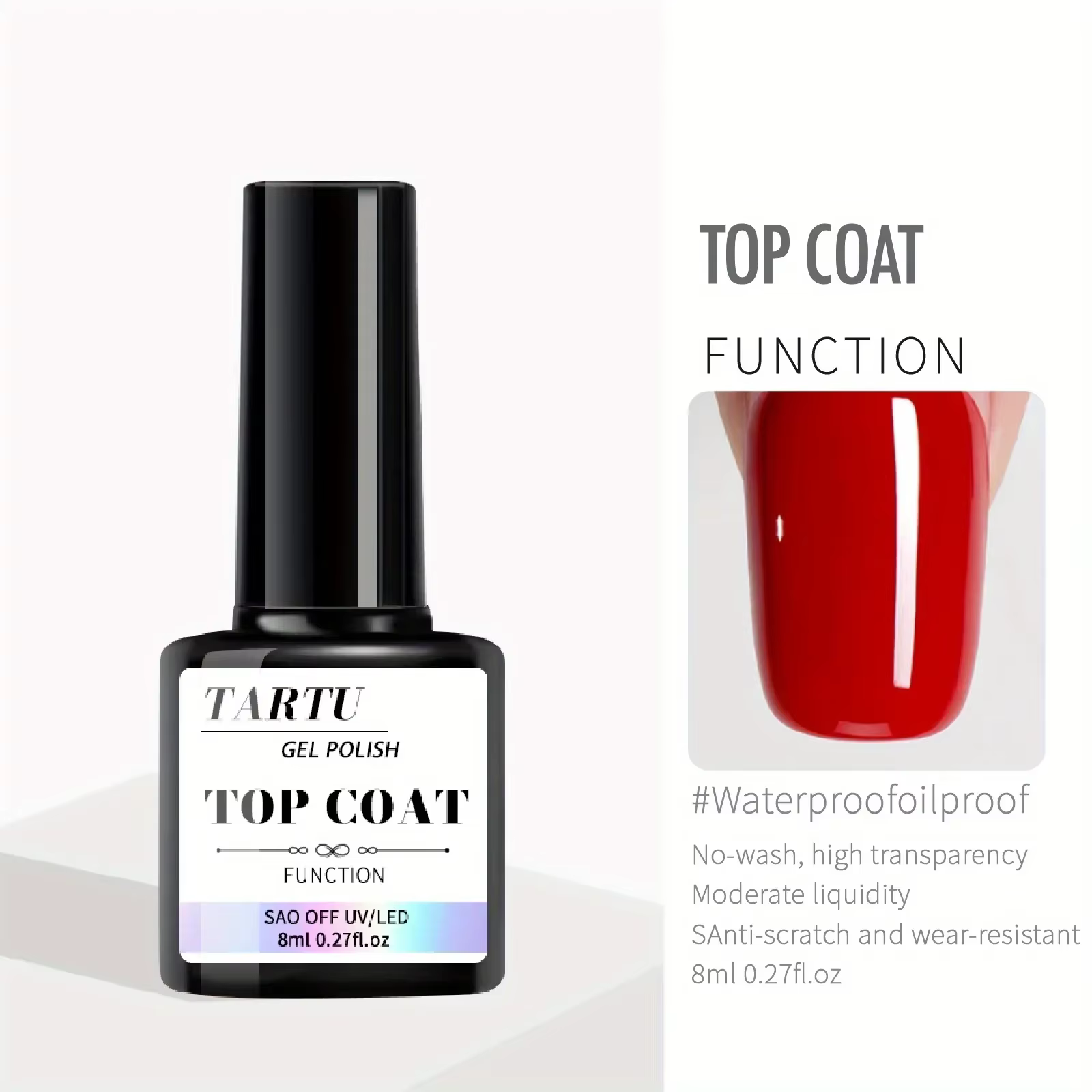 Ensemble de vernis à ongles Gel fonctionnel de 8Ml, avec couche de Base et couche de finition en dia