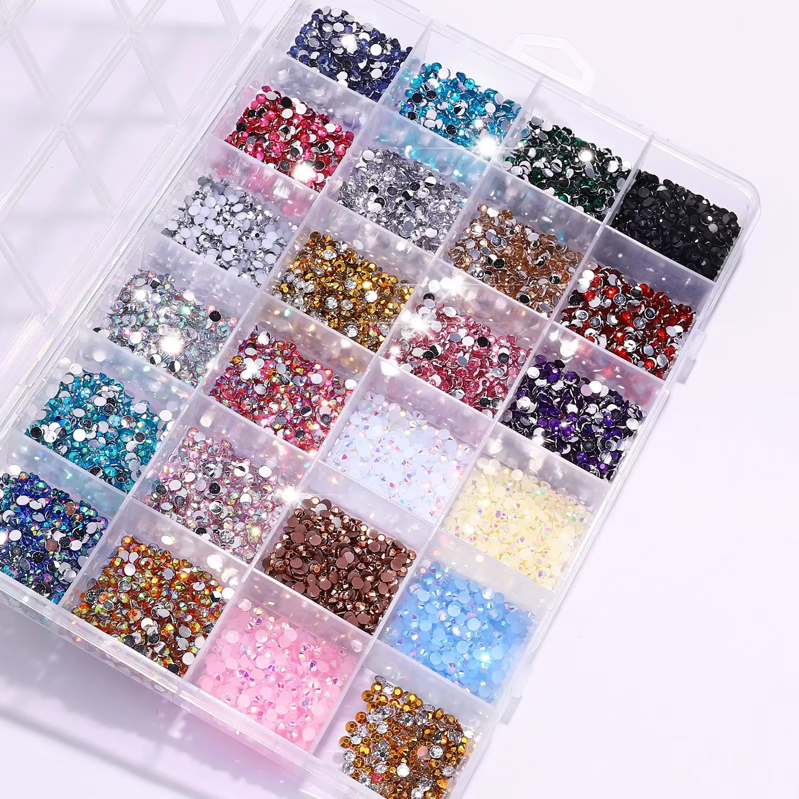 Kit de strass ronds en résine à fond plat, 3500 pièces/boîte, paillettes de couleur, bricolage 3D, d