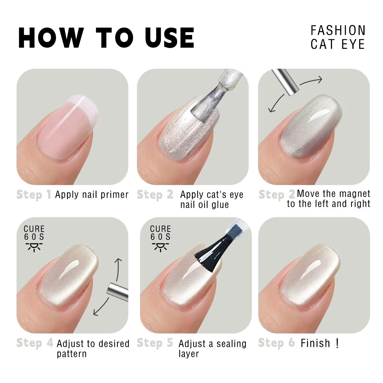 Stylo magnétique pour Nail Art, peinture 3D œil de chat, Design d'art des ongles, baguette magnétiqu