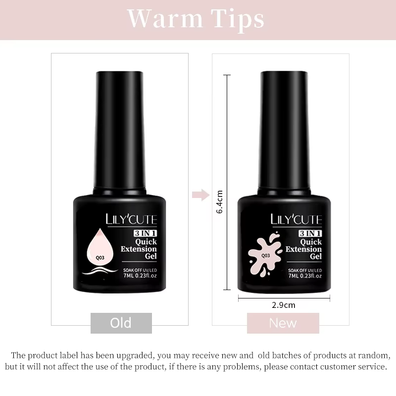 LILYCUTE 7ML Extension rapide Gel pour ongles Vernis Semi Permanent acrylique cristal blanc clair Nu