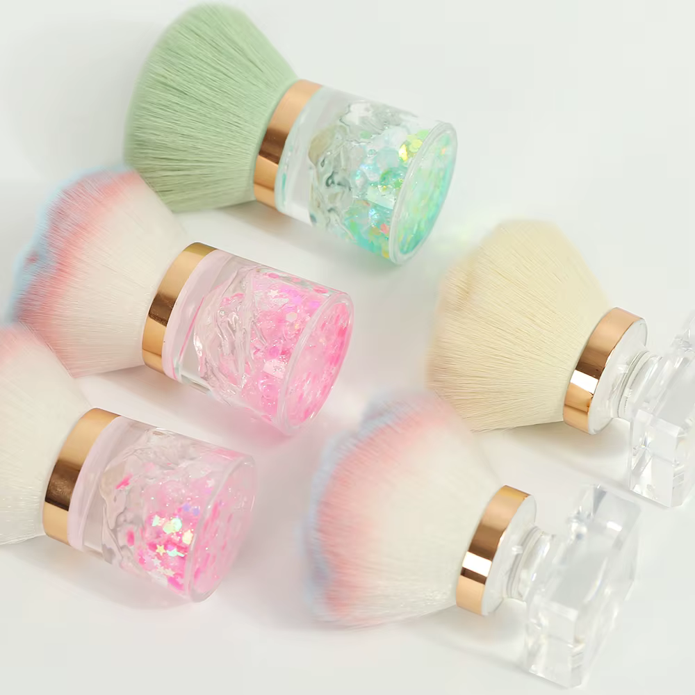 Brosse à poussière pour Nail Art, manche en plastique, pour enlever la poudre, nettoyage doux, pour