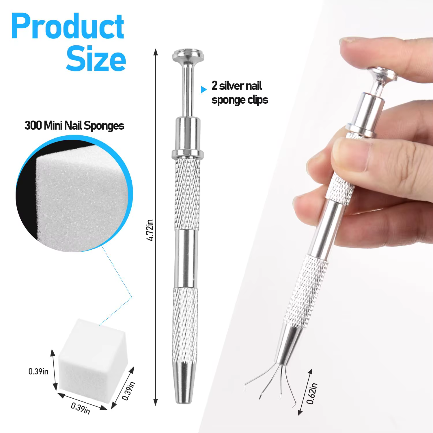 Éponges à Ongles Souples de 1cm pour Ombre N64.Brosse avec 2 Stylos de Grattage, Dégradé et Manucure