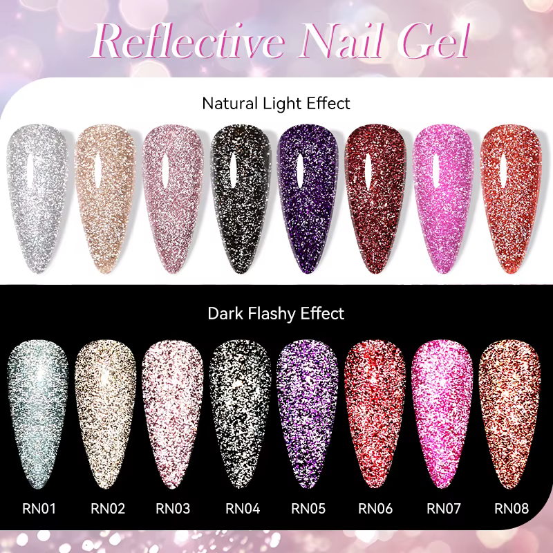 LIToxic-Verhéritage à Ongles Gel UV Semi-Permanent, Coulé, Paillettes, Brcorporelle, Effet Argent Ma