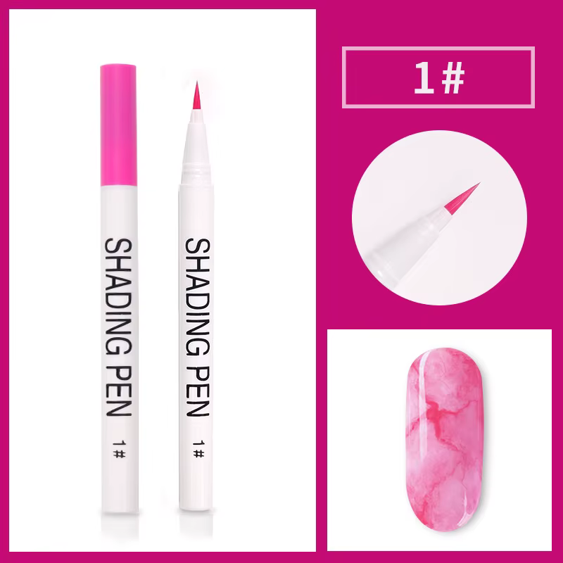 Stylo de Nail Art UV Gel pour Marbrure, Pinceau de Peinture Abstraite, Kit d'Outils de Dessin DIY po