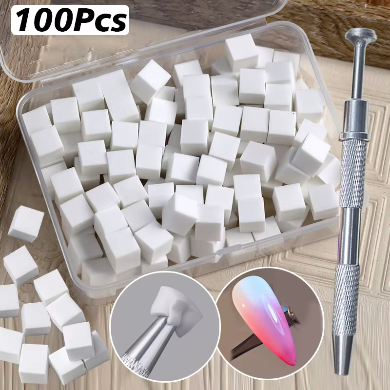 Ensemble d'éponges carrées pour Nail Art, 100/50 pièces, pinceaux dégradés pour vernis Gel, bricolag