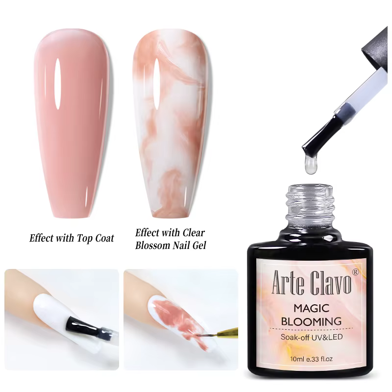 Arte Clavo fleur Gel Nail Art fleur transparente vernis à ongles floraison effet souriant fleur Gel