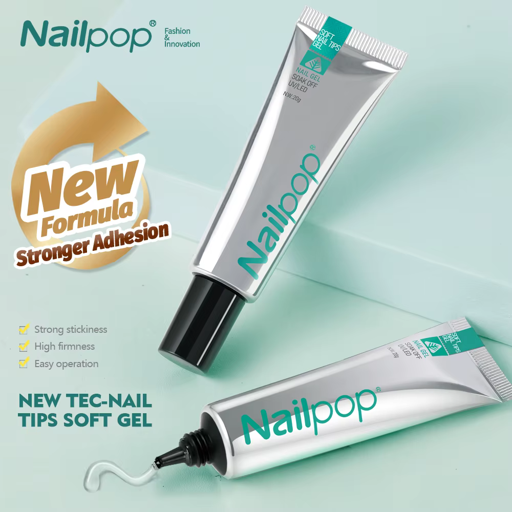 Nailpop Pro doux ongles conseils Gel colle 20g adhésif faux ongles longue durée tremper UV Gel verni