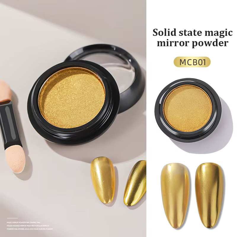 Poudre miroir métallique pour ongles, paillettes métalliques, or, Champagne, argent, vernis Gel, pou
