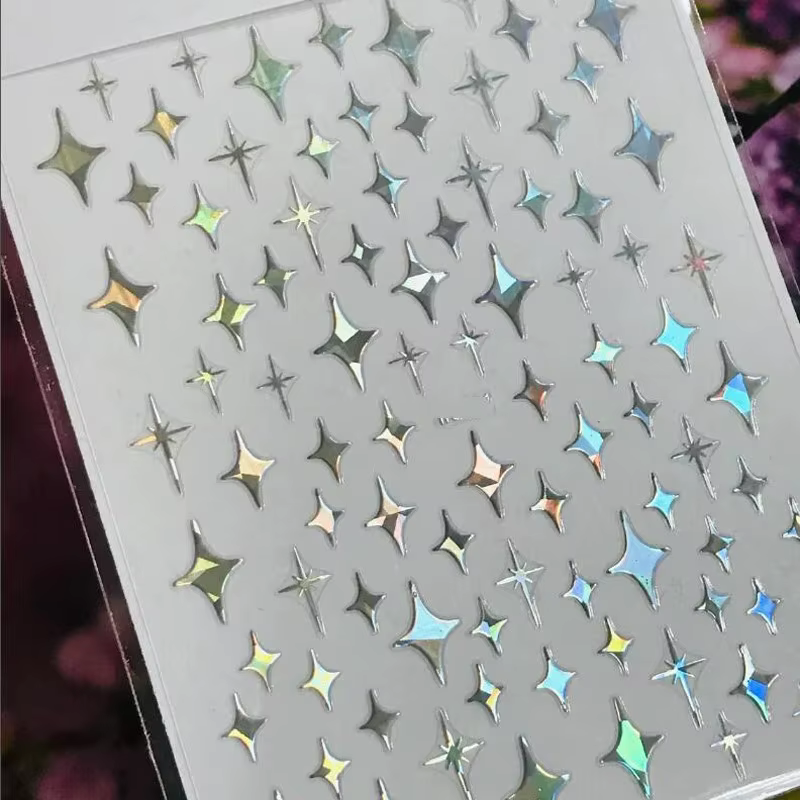 Autocollants 3D Laser argent/or Rose, Art de manucure et de pédicure, Art de décorer les ongles