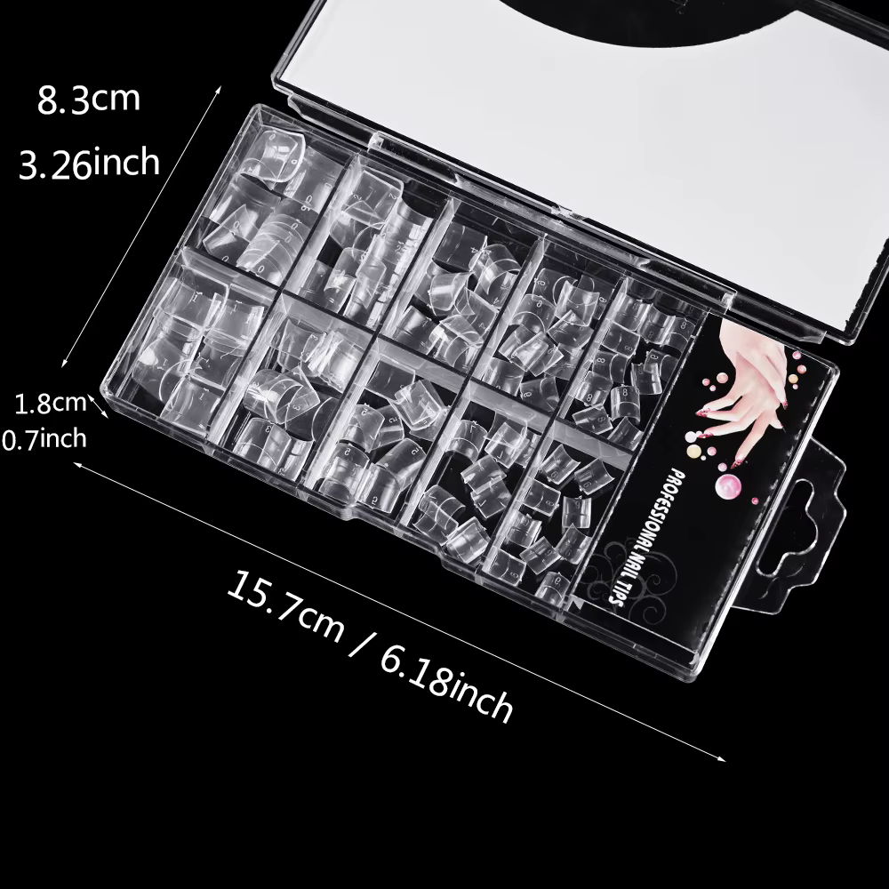 100 pièces clair court carré ongles conseils demi couverture Gel doux français faux ongles pointe ar