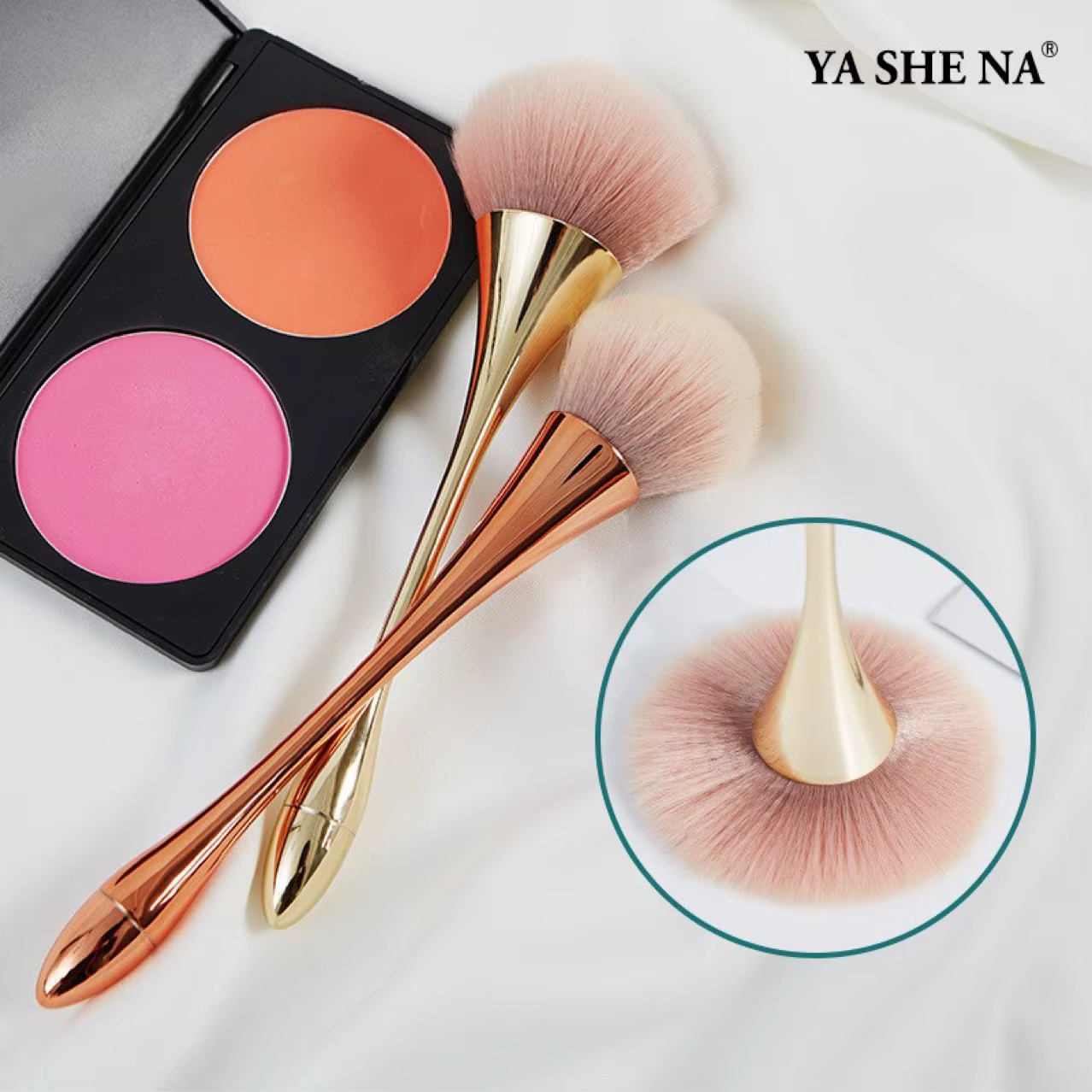 Brosse professionnelle en poudre à paillettes douces et moelleuses de grande taille, brosse de netto