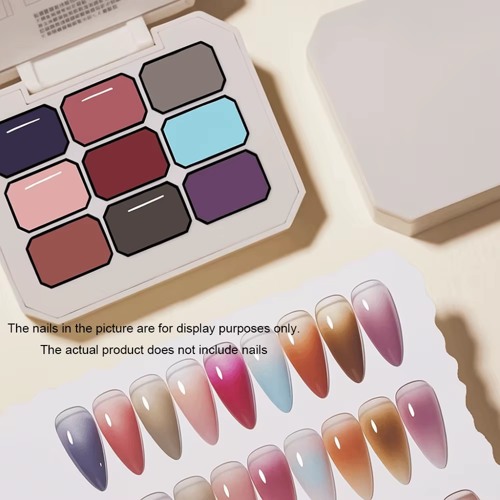 Mini Gel Ombre 4-en-1 pour Ongles, Vernis à Ongles Français, 9 Couleurs, Gel de Peinture Dégradé Fac