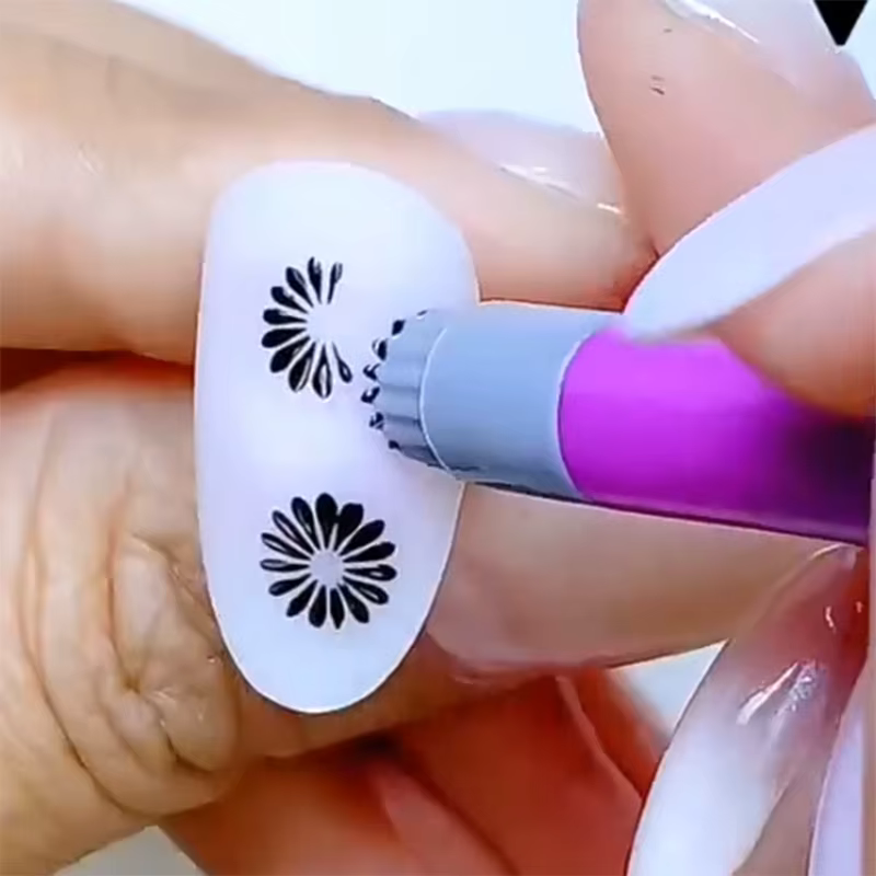 3/4/5/6/10 pièces professionnel Chic Nail Art timbre rose stylo ensemble 9D marguerite/étoile/papill