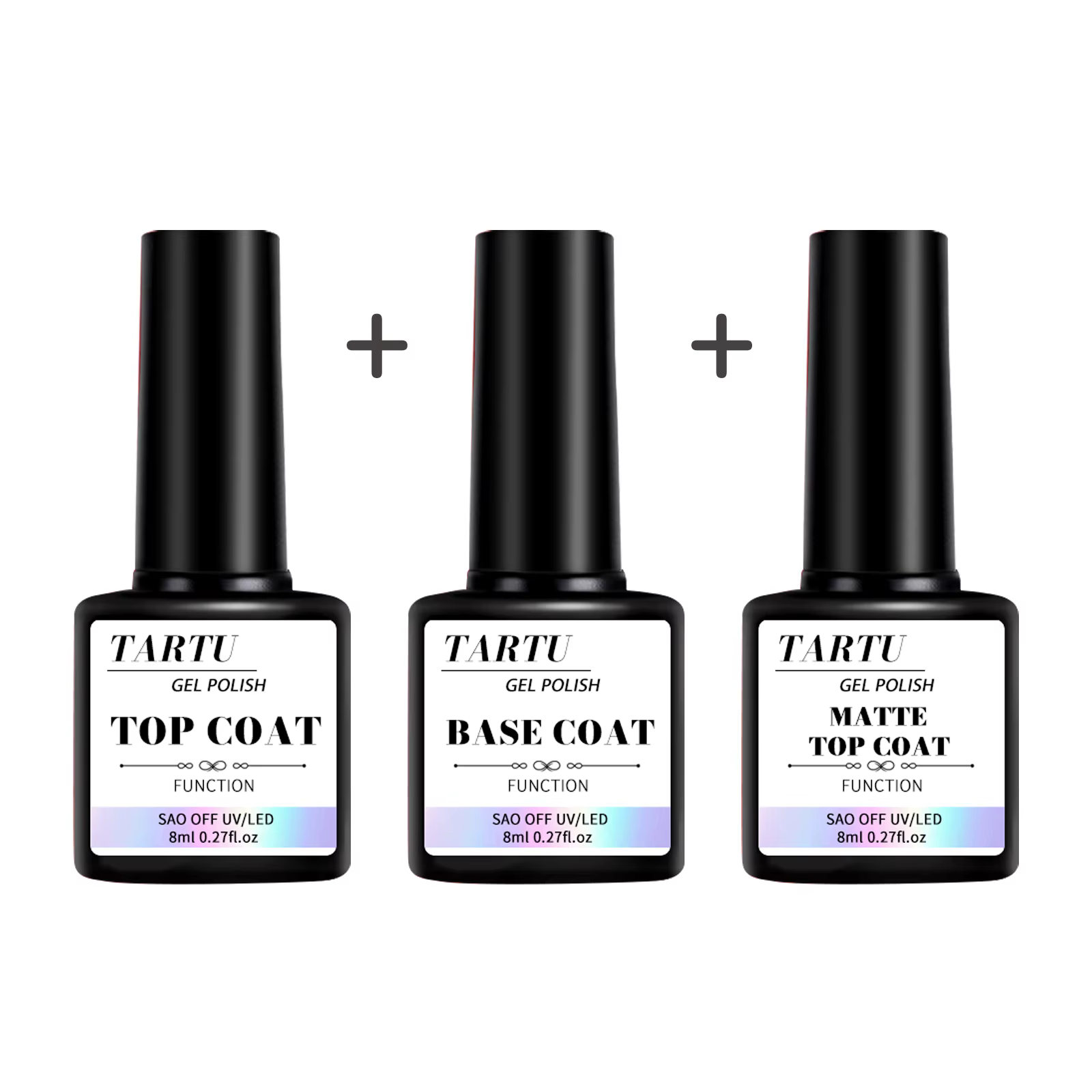 Ensemble de Nail Art en Gel fonctionnel de 8Ml, avec couche de Base et couche de finition en diamant