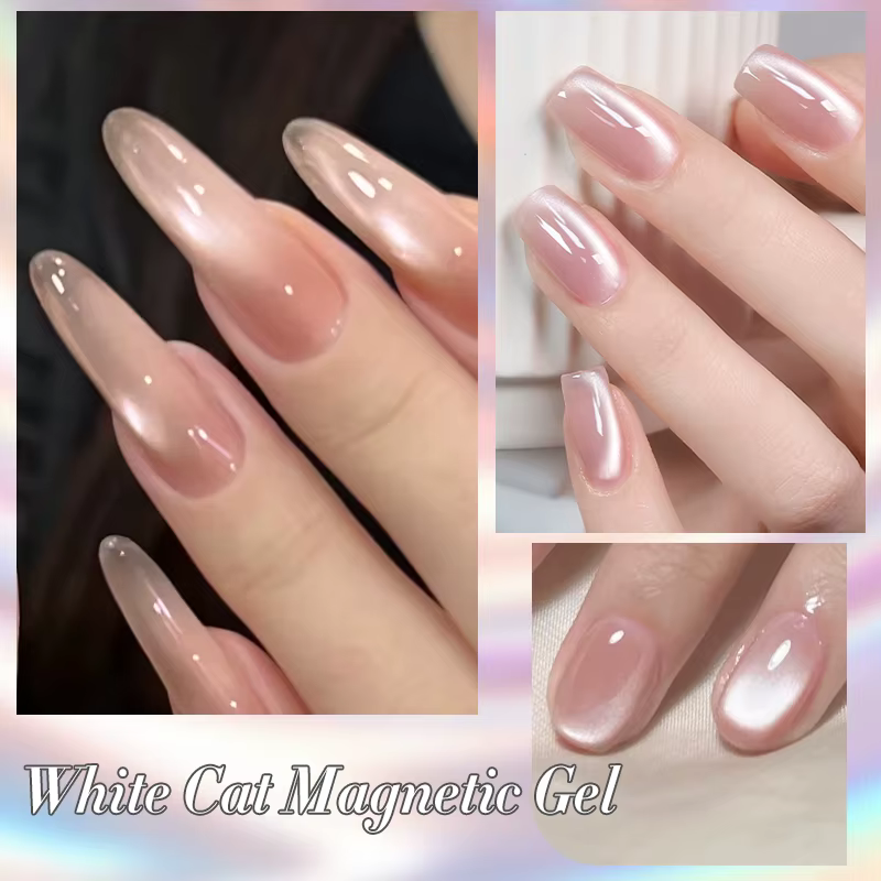 BORN PRETTY 10ml Gel Magnétique Effet Chat Blanc Fluide Ultra Brillant Soak Off UV Gel Effet Miroir