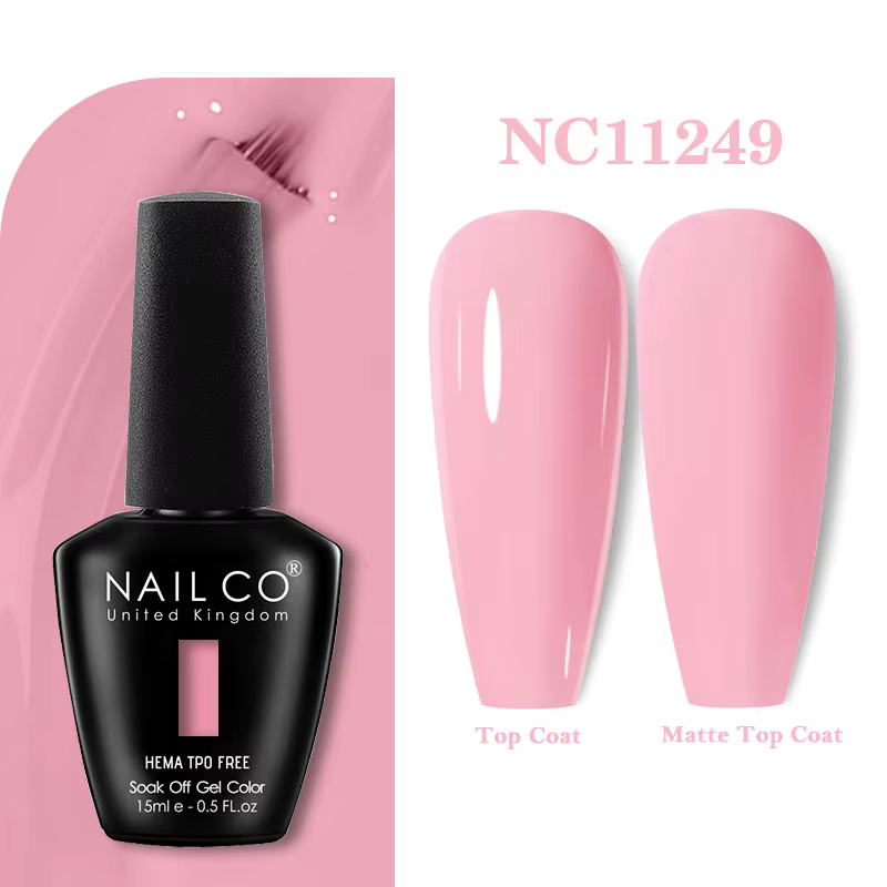 NAILCO 15ml Vernis à Ongles Gel Macaron Printemps-Été Rose Violet Semi-Permanent Nail Art Manucure S