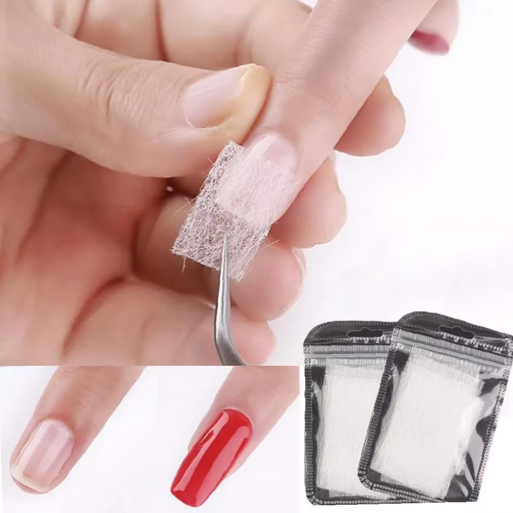 Soie Non tissée en fibre de verre, 10/20/50 pièces, Extension d'ongles, enveloppe en forme de soie,