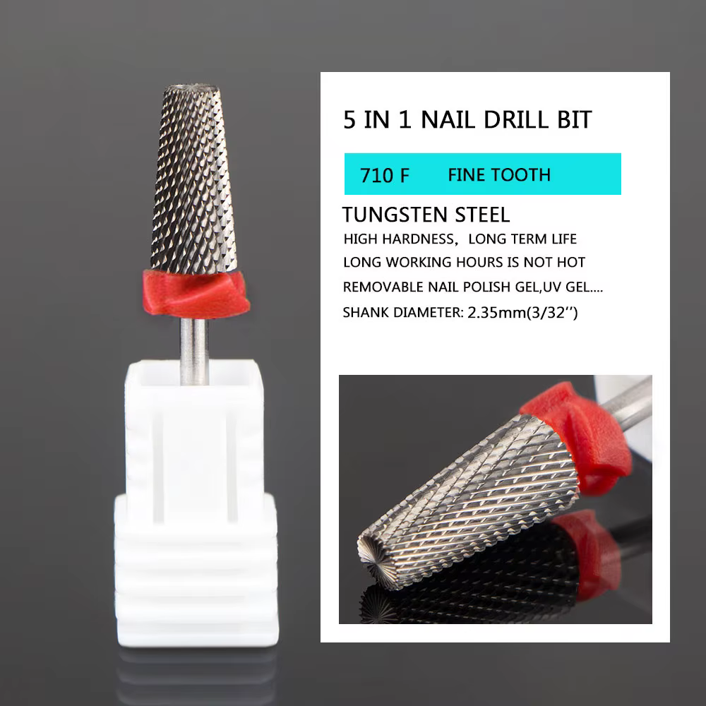 Forets à ongles en acier au tungstène, fraise pour enlever le gel des ongles, forets en diamant pour