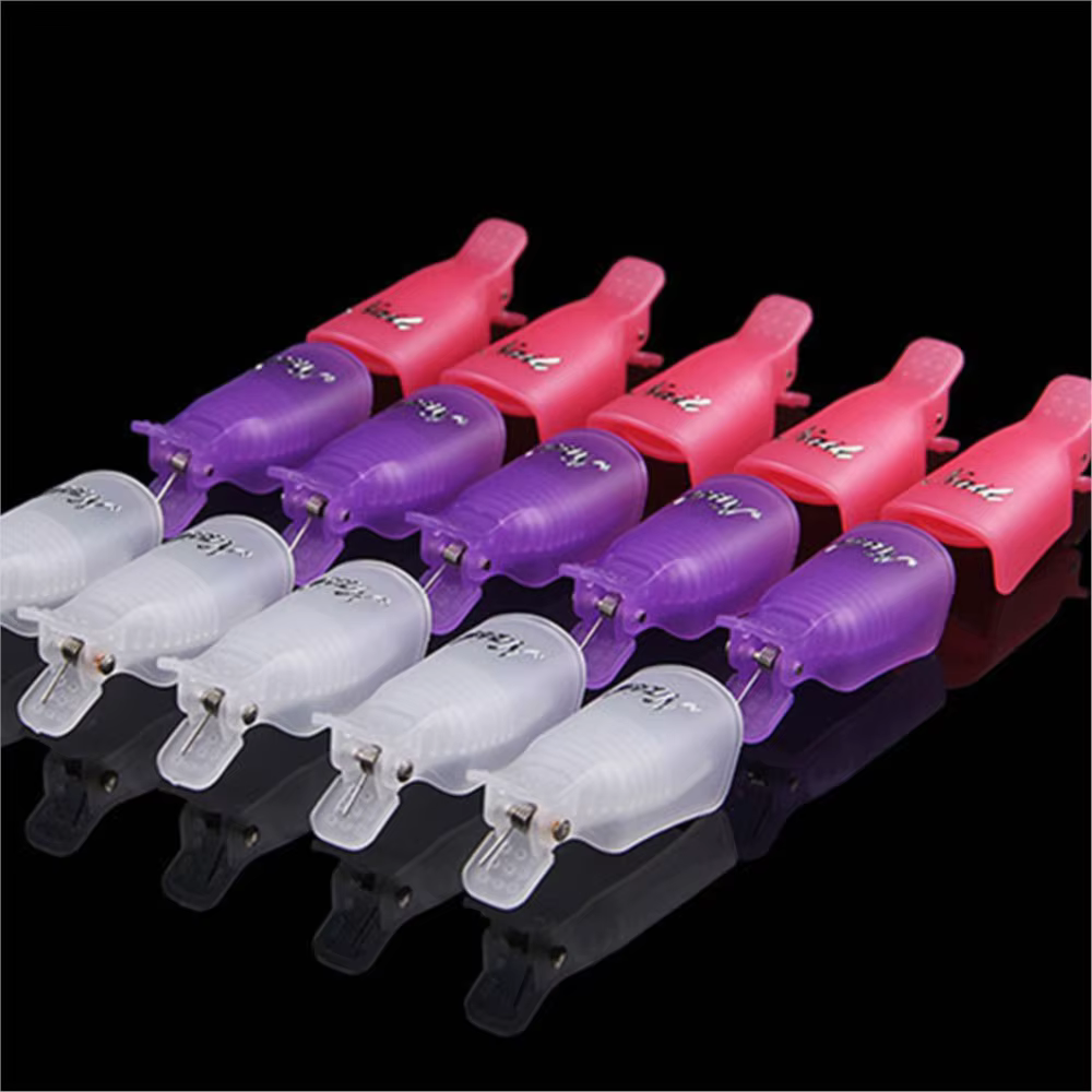 Clips dissolvant de vernis Gel UV, 10 pièces/boîte, Clips colorés en acrylique pour Nail Art, capuch