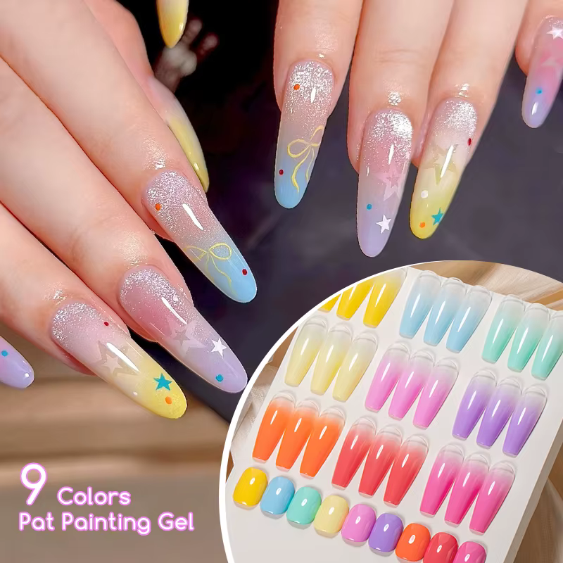 1-9 couleurs bonbons peinture à l'huile 3D Sculpture créative bricolage Gel tremper Gel ongles modél