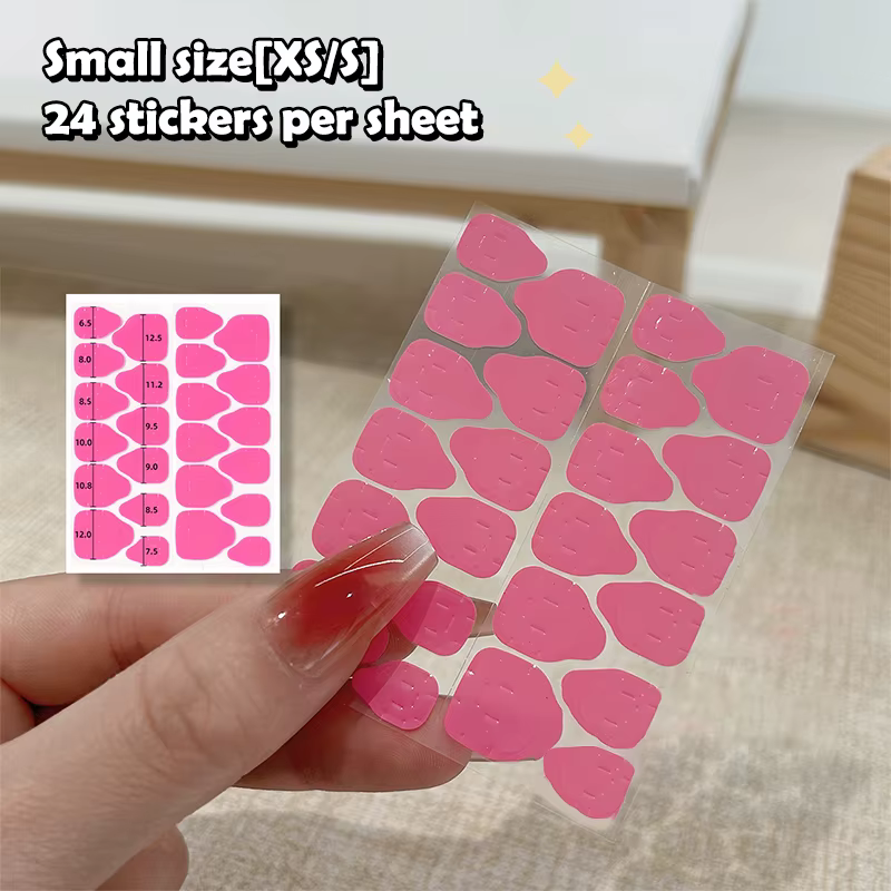 24/30 autocollants réutilisables double face pour ongles, adhésifs transparents en gelée, accessoire