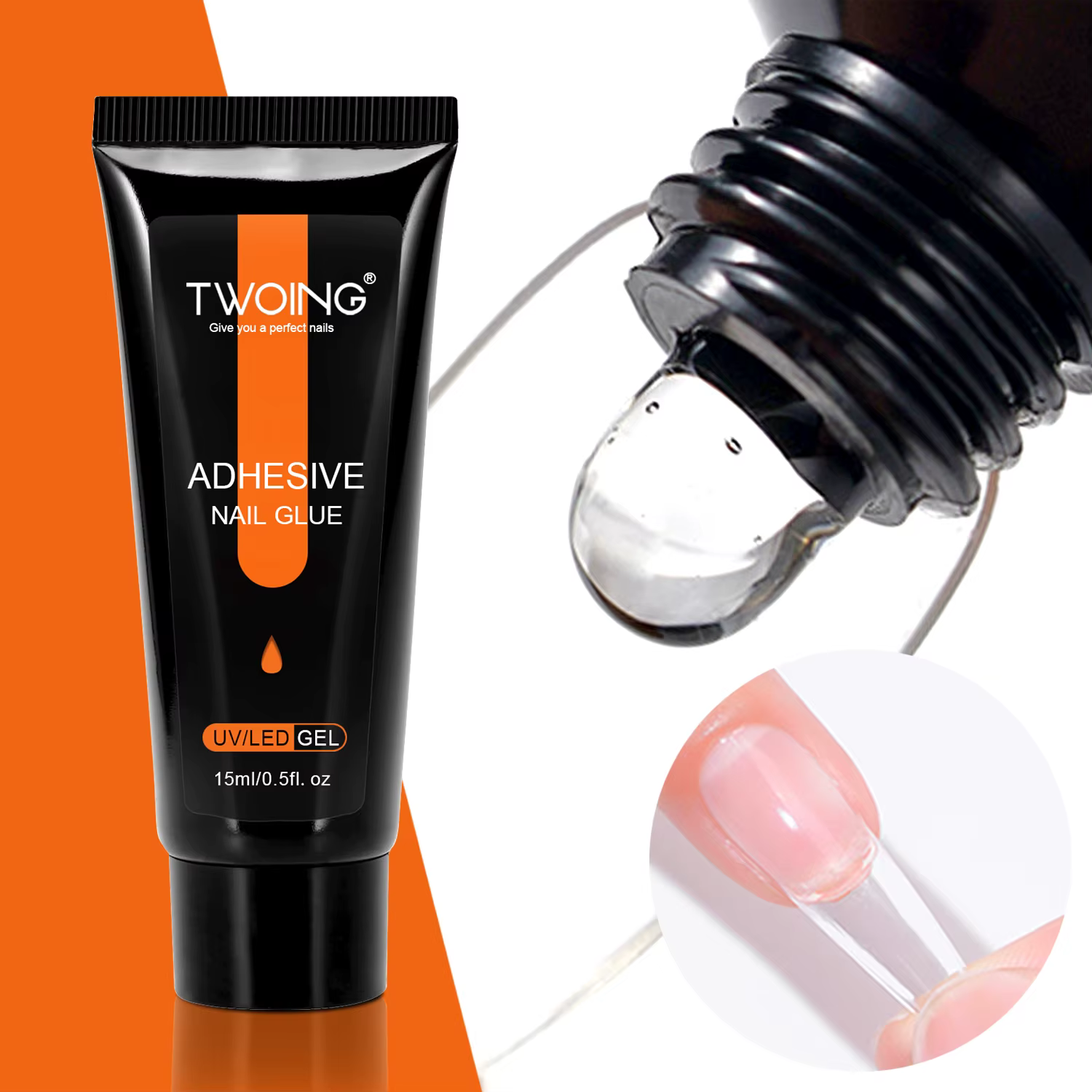 Colle pour faux ongles Gel, colle adhésive forte pour faux ongles et presse sur les ongles, strass e