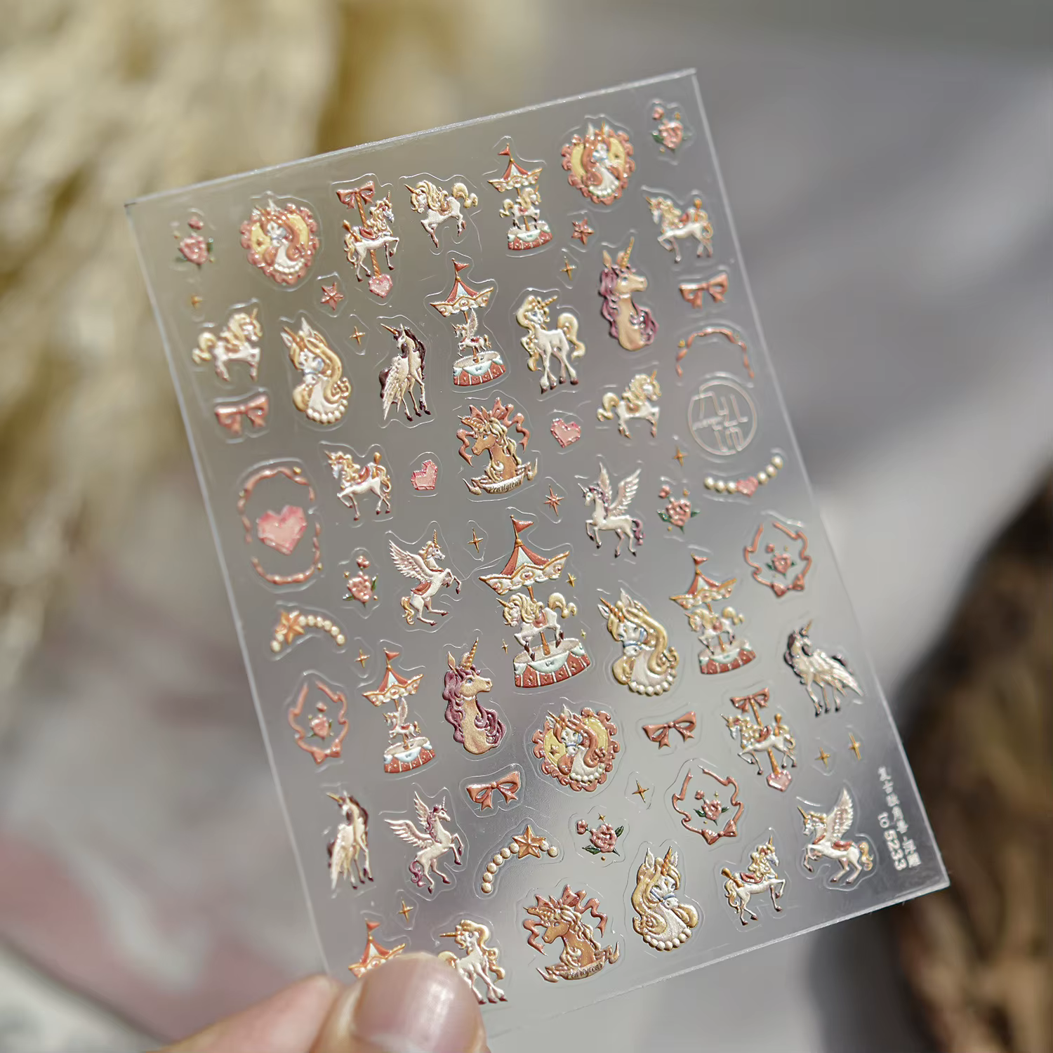 Autocollant pour ongles d'Halloween 5D en relief dessin animé Nail Art autocollants rétro lapin auto