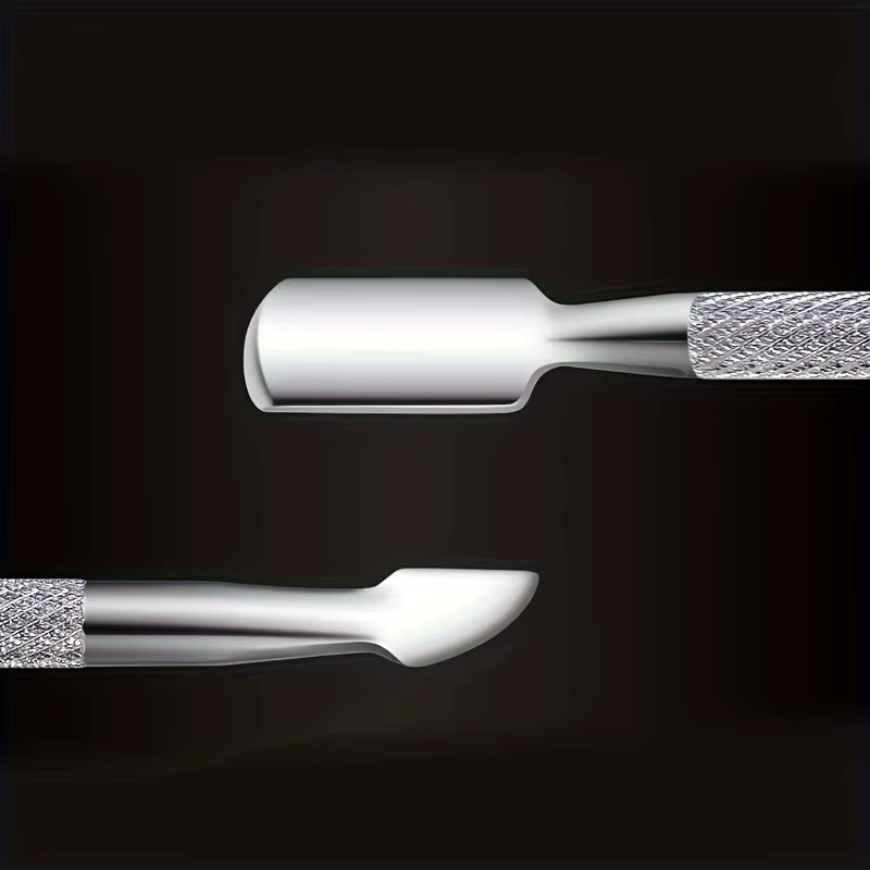 Kit de dissolvant de cuillère à Double extrémité en métal, poussoir à cuticules en acier inoxydable,