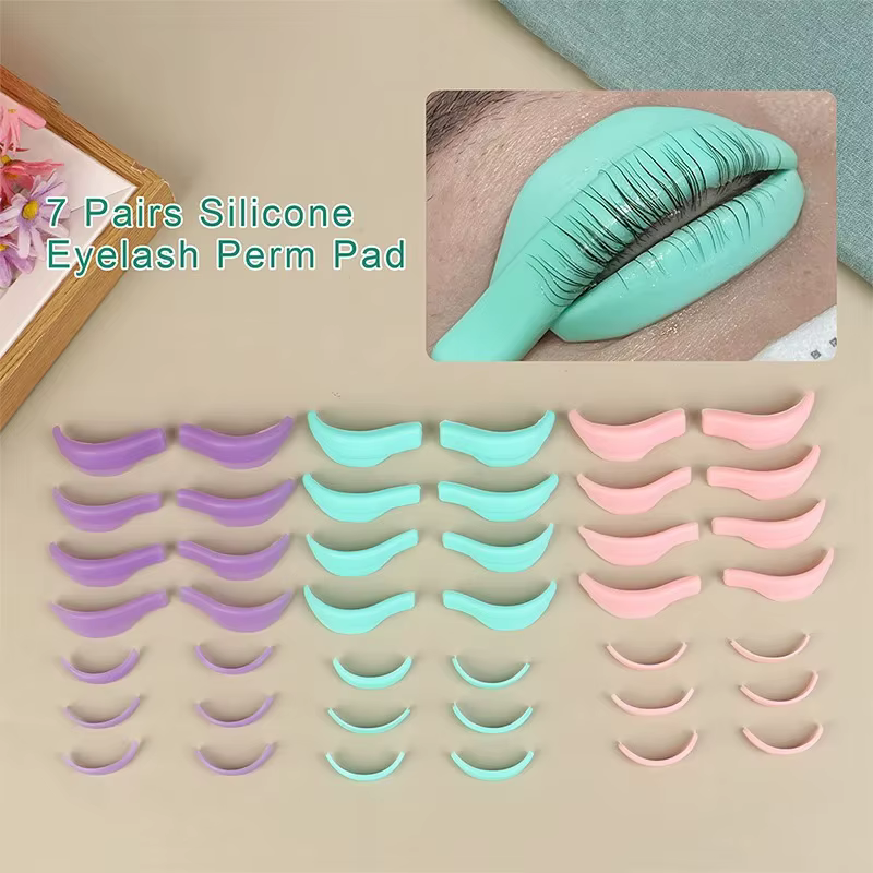 Recyclage 3D cils recourbe tiges bouclier cils Extension fournitures 7 paires par boîte Silicone cil