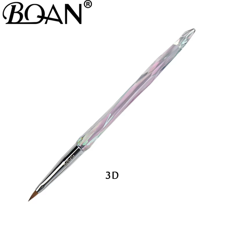 BQAN 1 pièce Pinceau à ongles 3D violet, Pinceau pour nail art en acrylique, Pinceau en pur Kolinsky