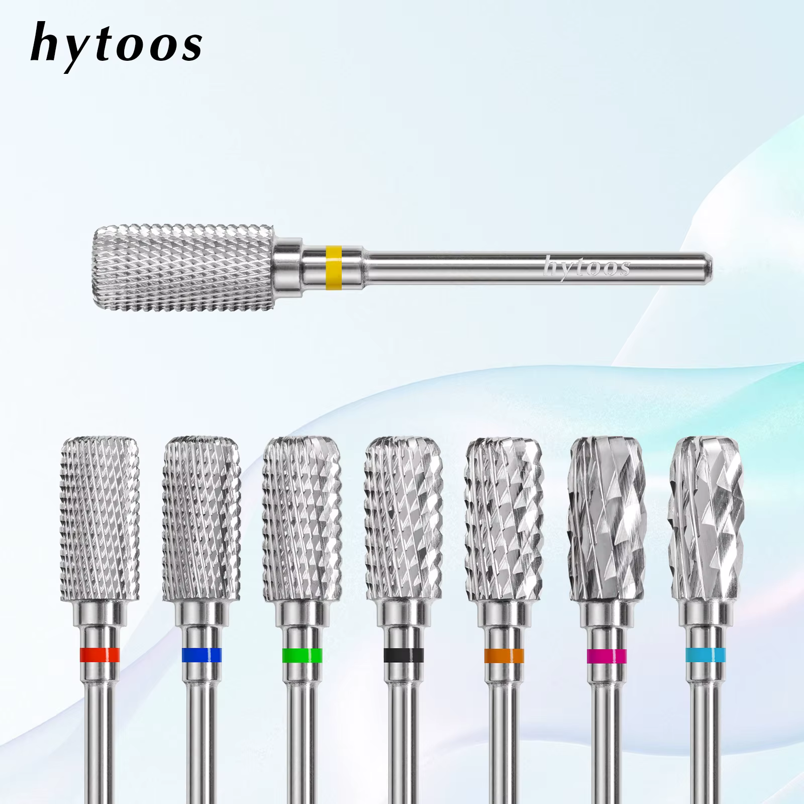 HYTOOS Fraise à ongles en carbure anti-poussière de 13 mm, embout droit 3/32 pour manucure électriqu