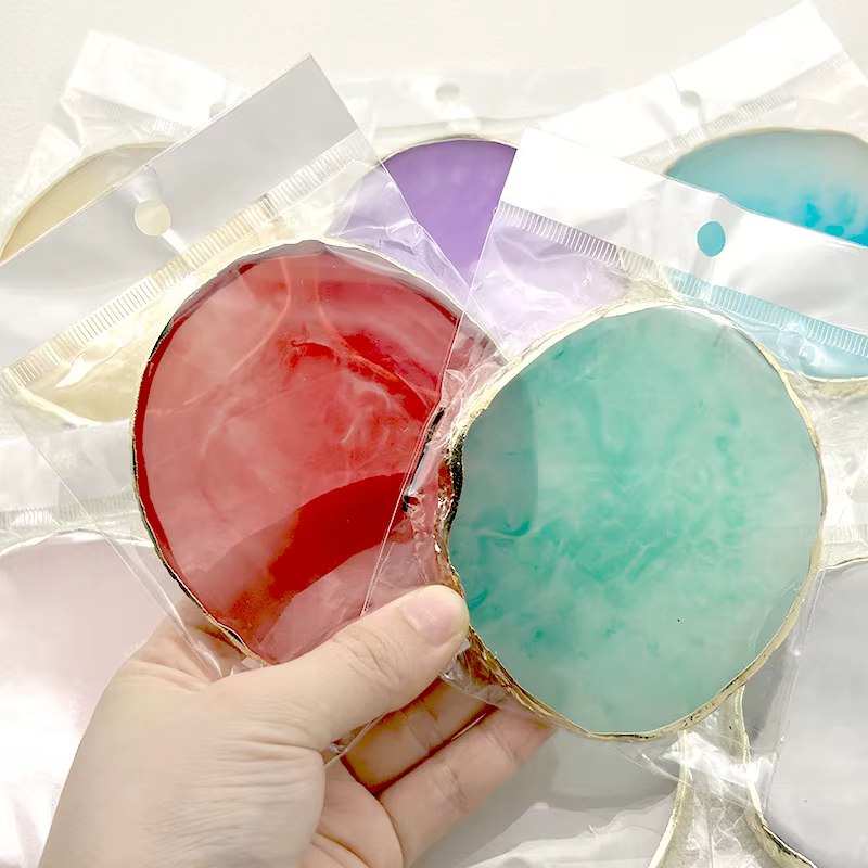 Palette ronde de couleur pour ongles, pierre d'agate en résine, vernis Gel, mélange de dessin, plaqu