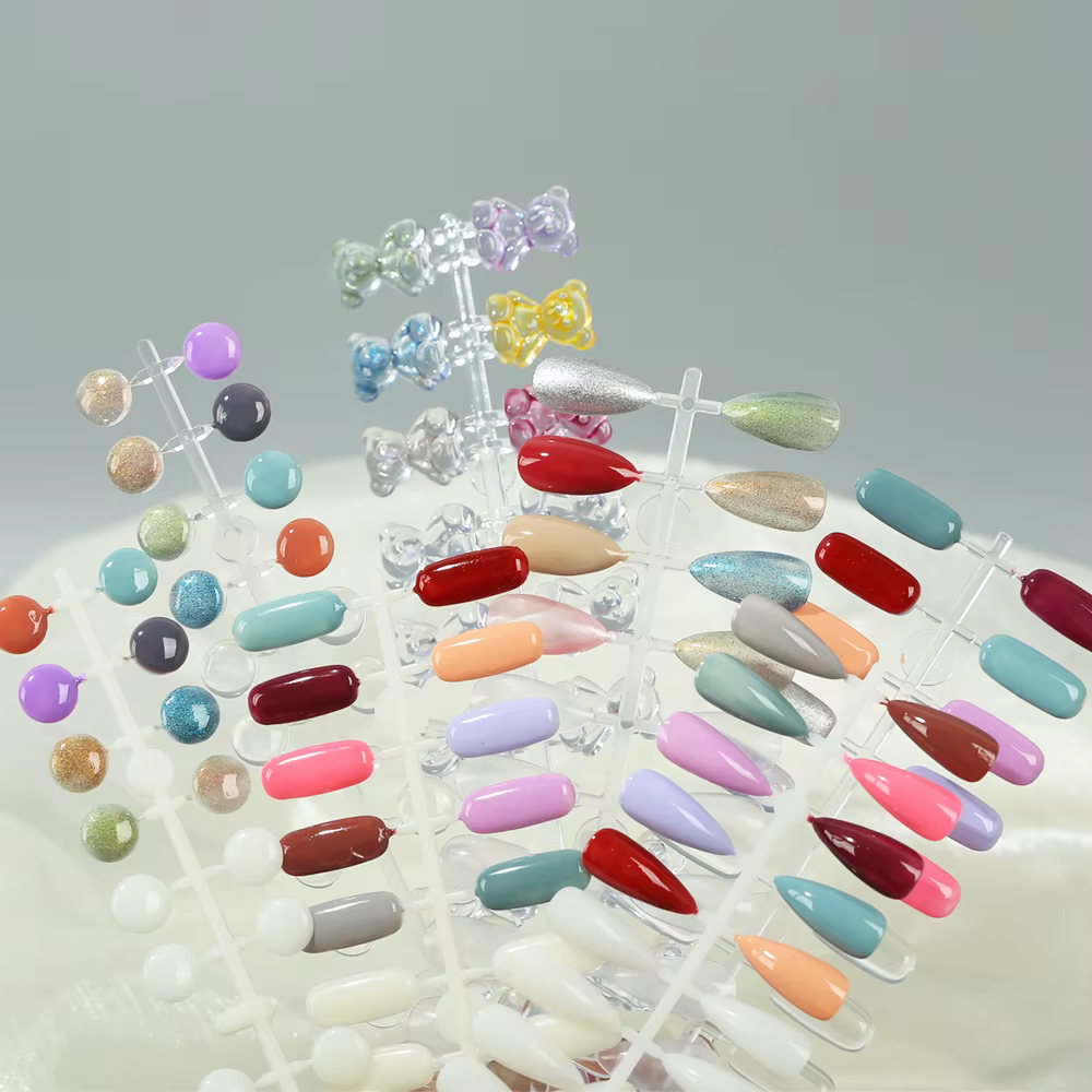 120/240 pièces Pack faux ongles conseils couleur carte pratique affichage montrant étagère outils ma