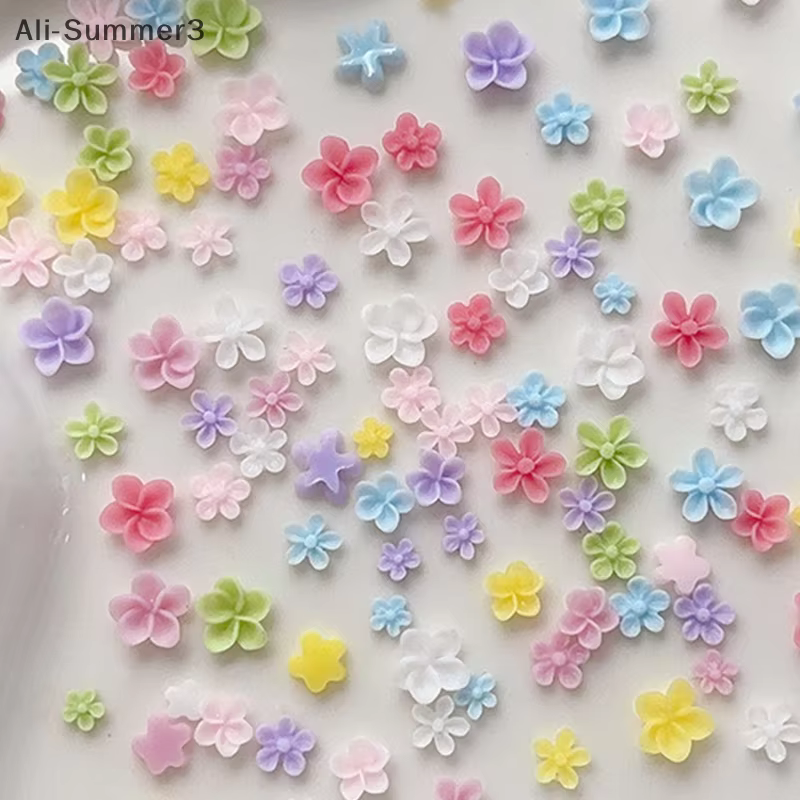 Mélange coloré de fleurs à cinq pétales, breloques pour ongles, décorations pour ongles, outils de m